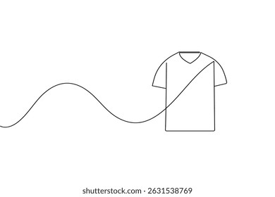 T shirt icon minimalist single line drawing isolated vector illustration