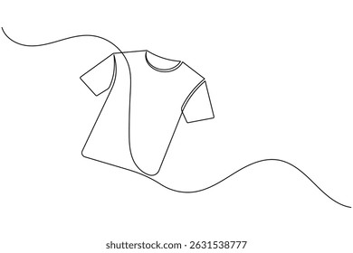 T shirt icon minimalist single line drawing isolated vector illustration