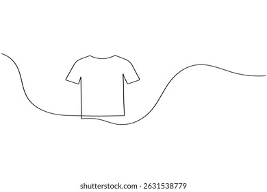 T shirt icon minimalist single line drawing isolated vector illustration