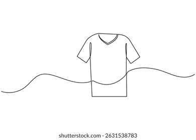 T shirt icon minimalist single line drawing isolated vector illustration