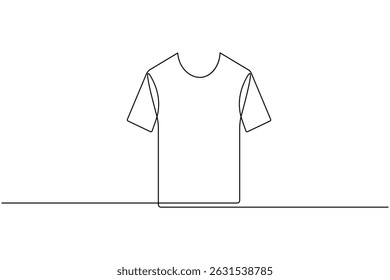 T shirt icon minimalist single line drawing isolated vector illustration