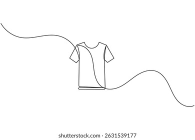 T shirt icon minimalist single line drawing isolated vector illustration