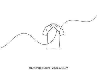 T shirt icon minimalist single line drawing isolated vector illustration