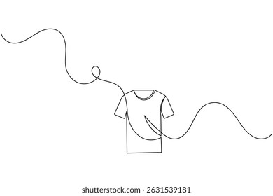 T shirt icon minimalist single line drawing isolated vector illustration