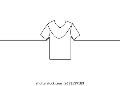 T shirt icon minimalist single line drawing isolated vector illustration