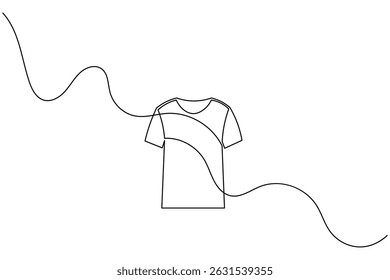 T shirt icon minimalist single line drawing isolated vector illustration