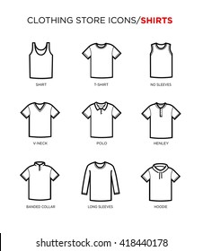 T shirt icon set. 