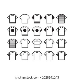 T shirt icon set vector isolated collection, suitable for your fashion content