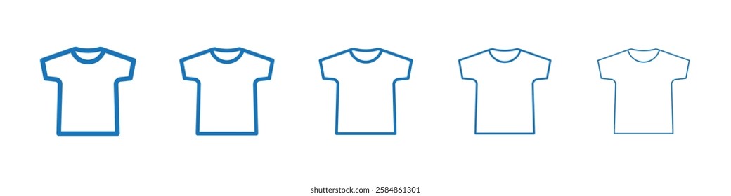 T shirt icon Symbol collection thin outline set