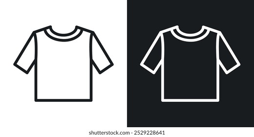 T shirt icon in Thin line black color. flat simple vector symbols illustration.