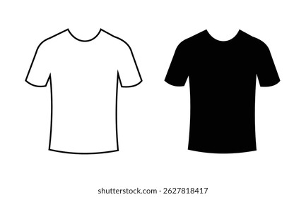T shirt icon vector illustration design. White T-shirt vector template. T shirt design. T shirt vector and black outline.