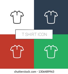 T shirt icon white background. Editable outline T shirt icon from clothes. Trendy T shirt icon for web and mobile.