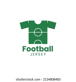 T shirt and Jersey football Logo. Foootball Field and shirt logo Illustration. Logo Vector for Sport Business, Brand Identity, Personal Logo