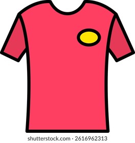 T Shirt Line Filled Vector Icon Design