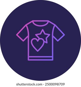 T Shirt Line Gradient Icon Design