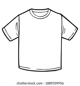 t shirt line vector illustration,
isolated on white background.Top view