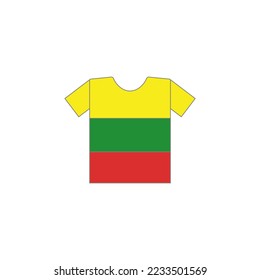t shirt Lithuania icon flat style design. t shirt Lithuania vector illustration. isolated on white background.