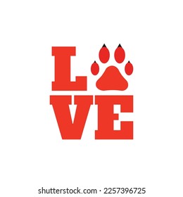 T- shirt love paw design 