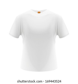 T Shirt Man. Clean white shirt for application illustrations, company logos or branding.