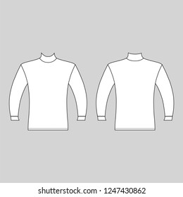 T shirt man template (front, back views), vector illustration isolated on white background