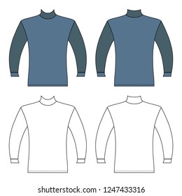 T shirt man template (front, back views), vector illustration isolated on white background