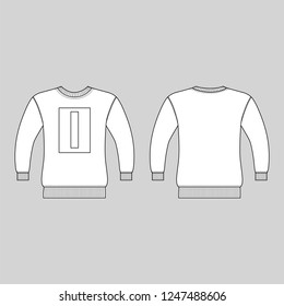 T shirt man template (front, back views), vector illustration isolated on white background