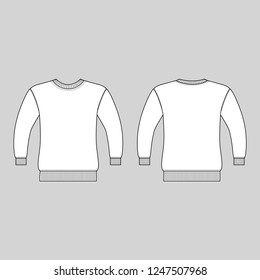 T shirt man template (front, back views), vector illustration isolated on white background