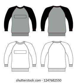 T shirt man template (front, back views), vector illustration isolated on white background