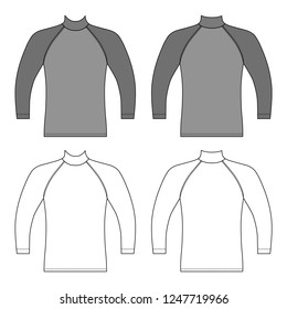 T shirt man template (front, back views), vector illustration isolated on background
