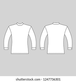 T shirt man template (front, back views), vector illustration isolated on white background