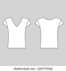 T shirt man template (front, back views), vector illustration isolated on  background