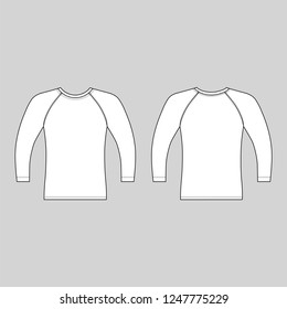 T shirt man template (front, back views), vector illustration isolated on  background