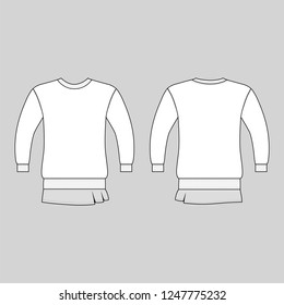 T shirt man template (front, back views), vector illustration isolated on  background
