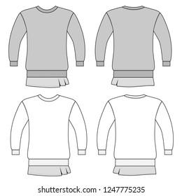 T shirt man template (front, back views), vector illustration isolated on  background