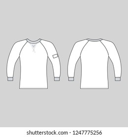 T shirt man template (front, back views), vector illustration isolated on  background