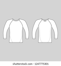 T shirt man template (front, back views), vector illustration isolated on  background