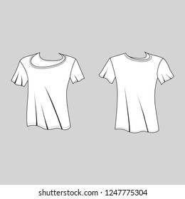 T shirt man template (front, back views), vector illustration isolated on  background