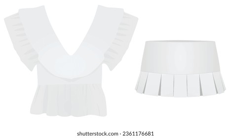 T shirt and mini skirt. vector