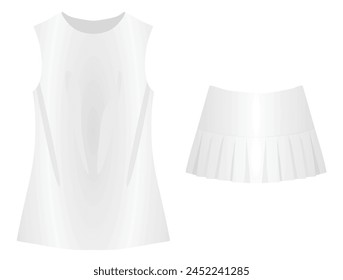 T shirt and mini skirt. vector