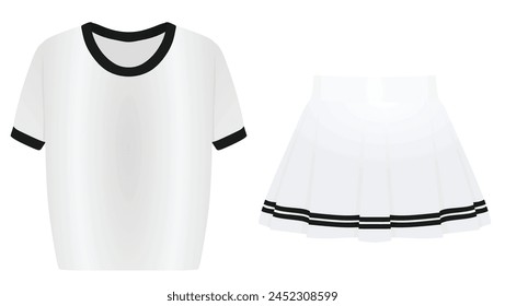 T shirt and mini skirt. vector