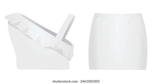 T shirt and mini skirt. vector