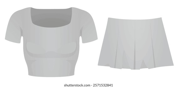 T shirt and mini skirt. vector