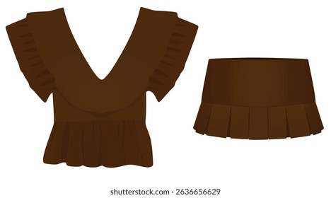 T shirt and mini skirt. vector