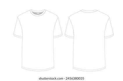 t shirt Mock up, fashion illustration, flat sketch, fashion garments