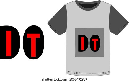 T shirt mockup design. T-shirt printed word in do it