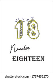 T shirt mock-up Sketch 3d and Handwriting each vector Number.