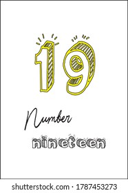 T shirt mock-up Sketch 3d and Handwriting each vector Number.