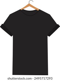 T shirt mockup vector design with hanger for represent