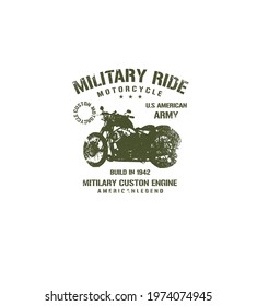 t shirt motorcycle vintage military design