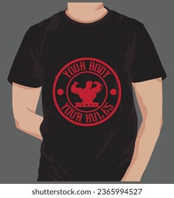 camiseta, agradable, algodón, simple, magnífico, hermoso, fitness, gimnasio